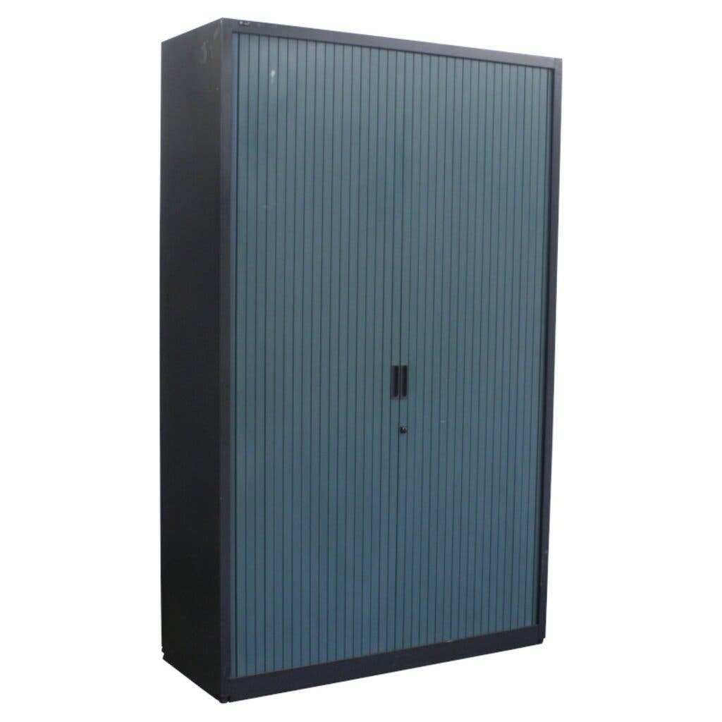 Roldeurkast Antraciet Groen 195 x 120 x 47, Gebruikt, 100 tot 150 cm, Ophalen of Verzenden, Met slot