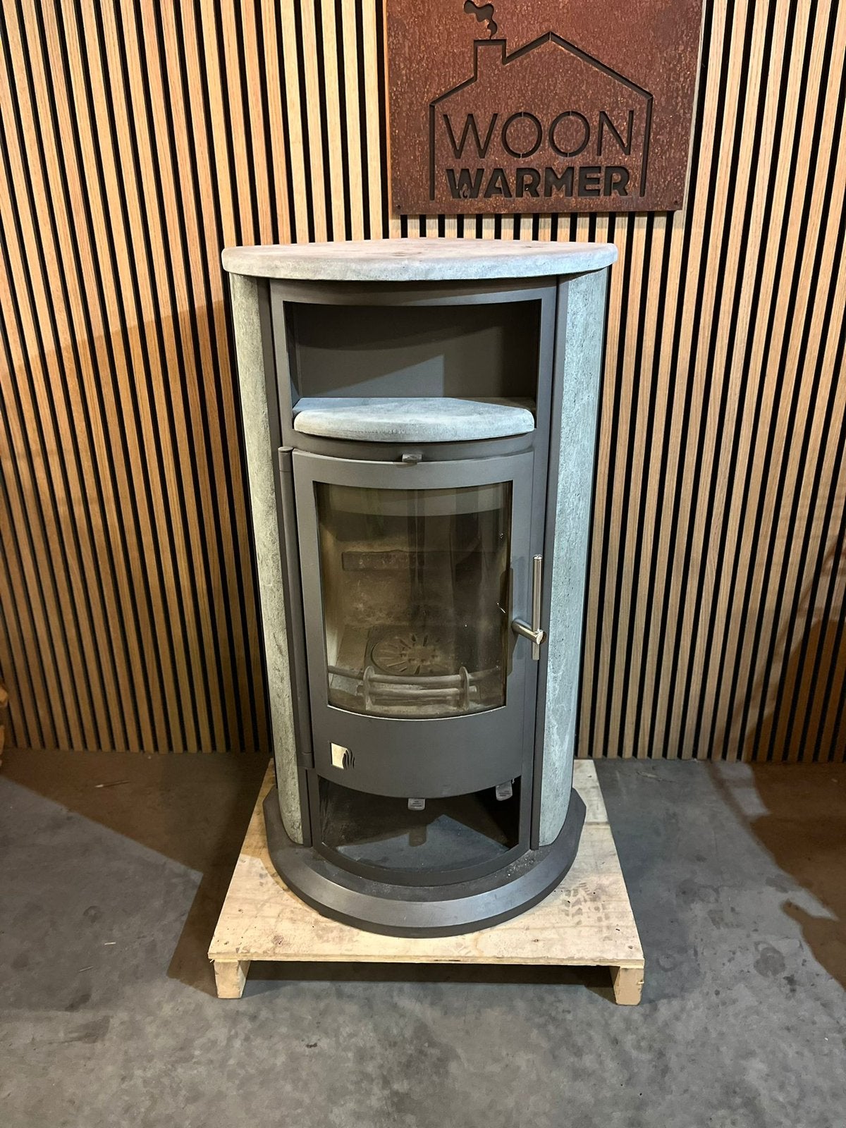 24320 Speksteenkachel Drooff 6kw, Ophalen, Info@woonwarmer.nl, Gebruikt, Houtkachel