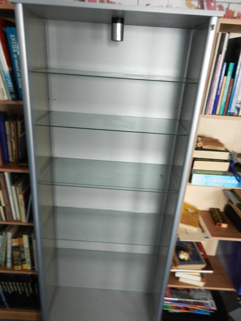 vitrinekast met verlichting, Ophalen, Met plank(en), Glas, 50 tot 100 cm