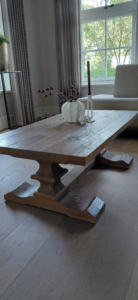 Salontafel kloostertafel eikenhout, Ophalen, Gebruikt, 100 tot 150 cm, Eikenhout