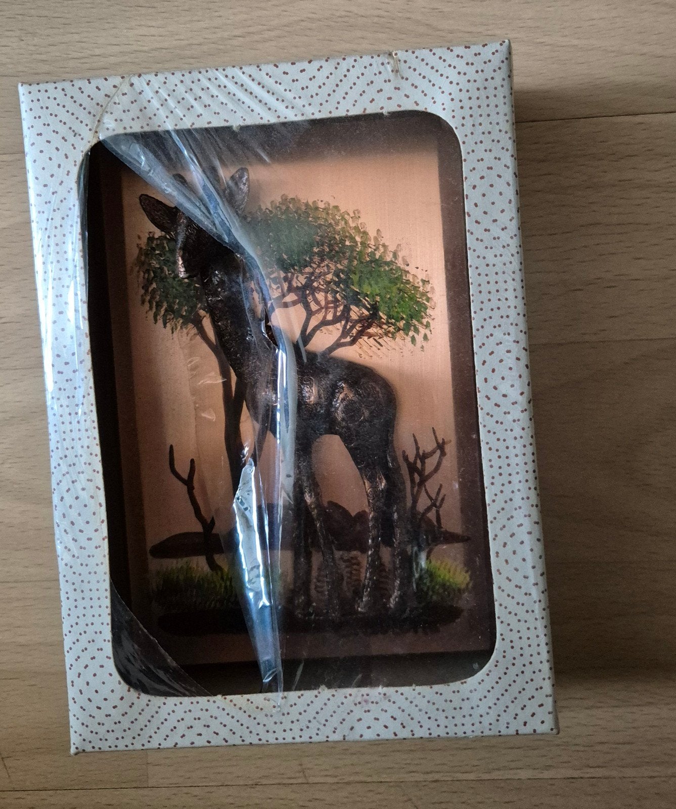 Hert in bos 3D-kunstwerk in doos, Minder dan 20 cm, Ophalen of Verzenden, Wanddecoratie, Metaal