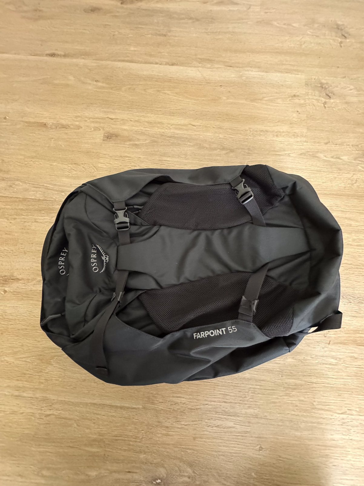 Osprey 55L + 15L zwart, Ophalen of Verzenden, Zo goed als nieuw, Rugzak