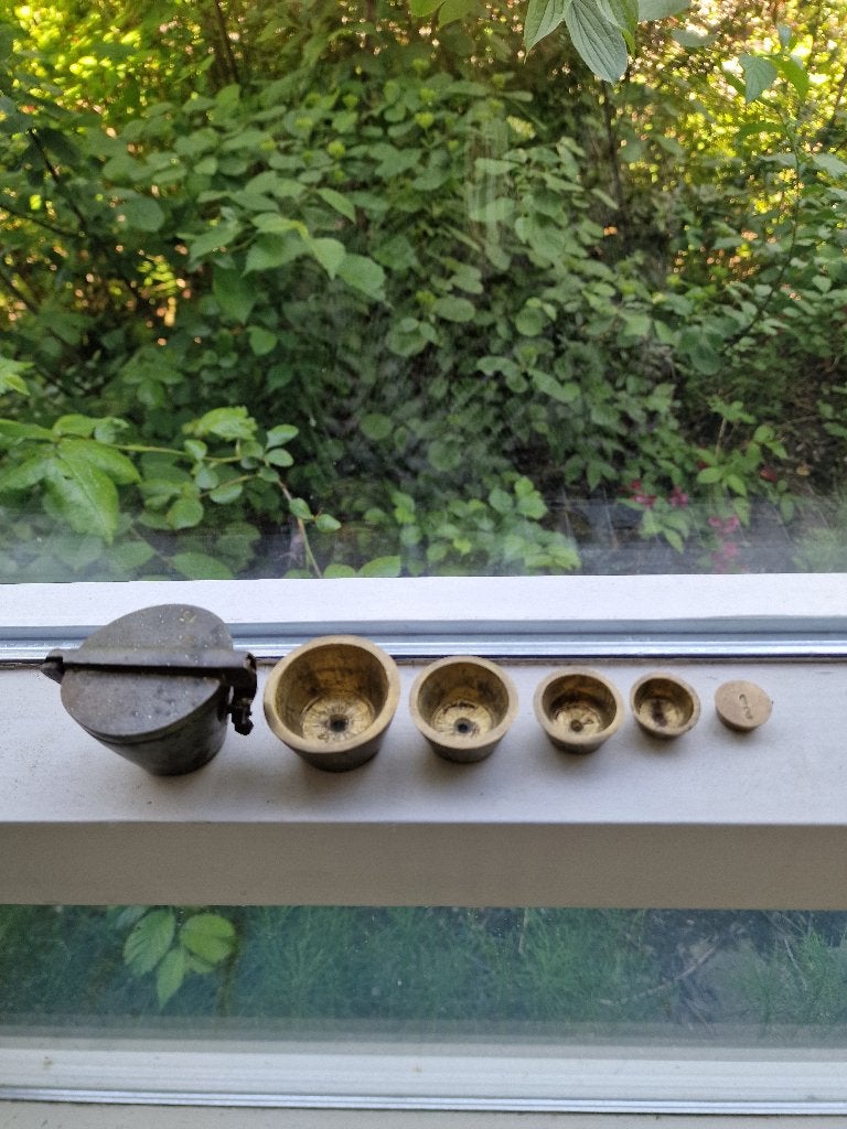 Antiek Messing Nestgewicht Pijlgewicht Set, Antiek en Kunst, Antiek | Koper en Brons, Ophalen of Verzenden