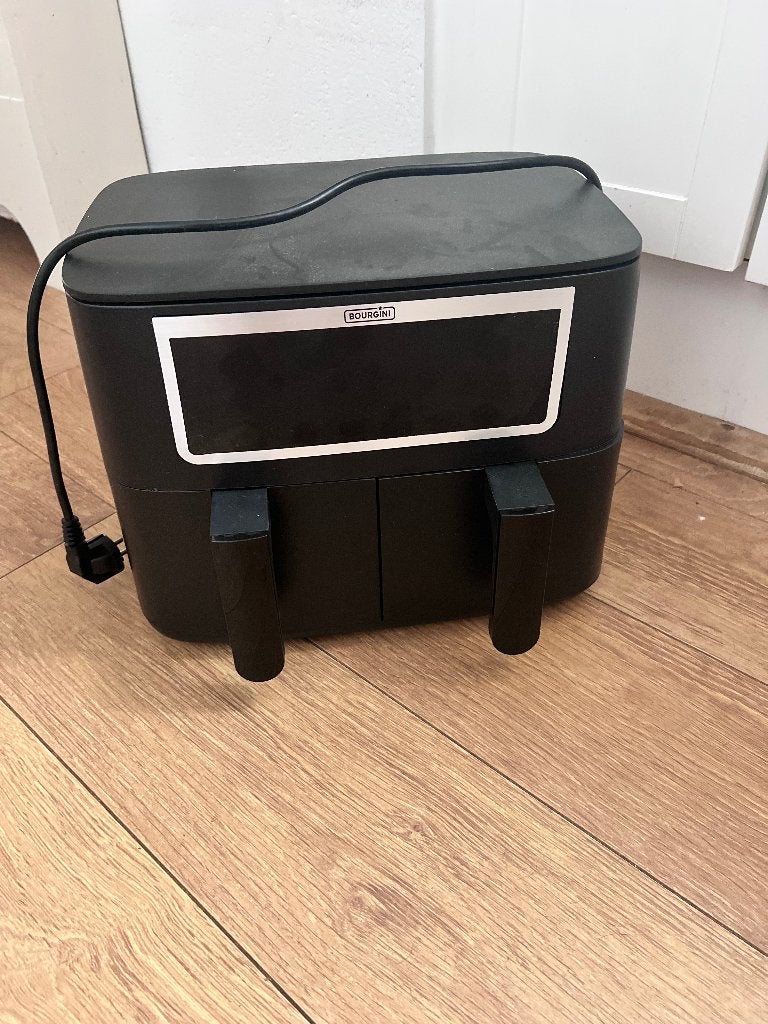 Dubbele Airfryer bourgini, Ophalen, Gebruikt, Airfryer, 1500 gram of meer
