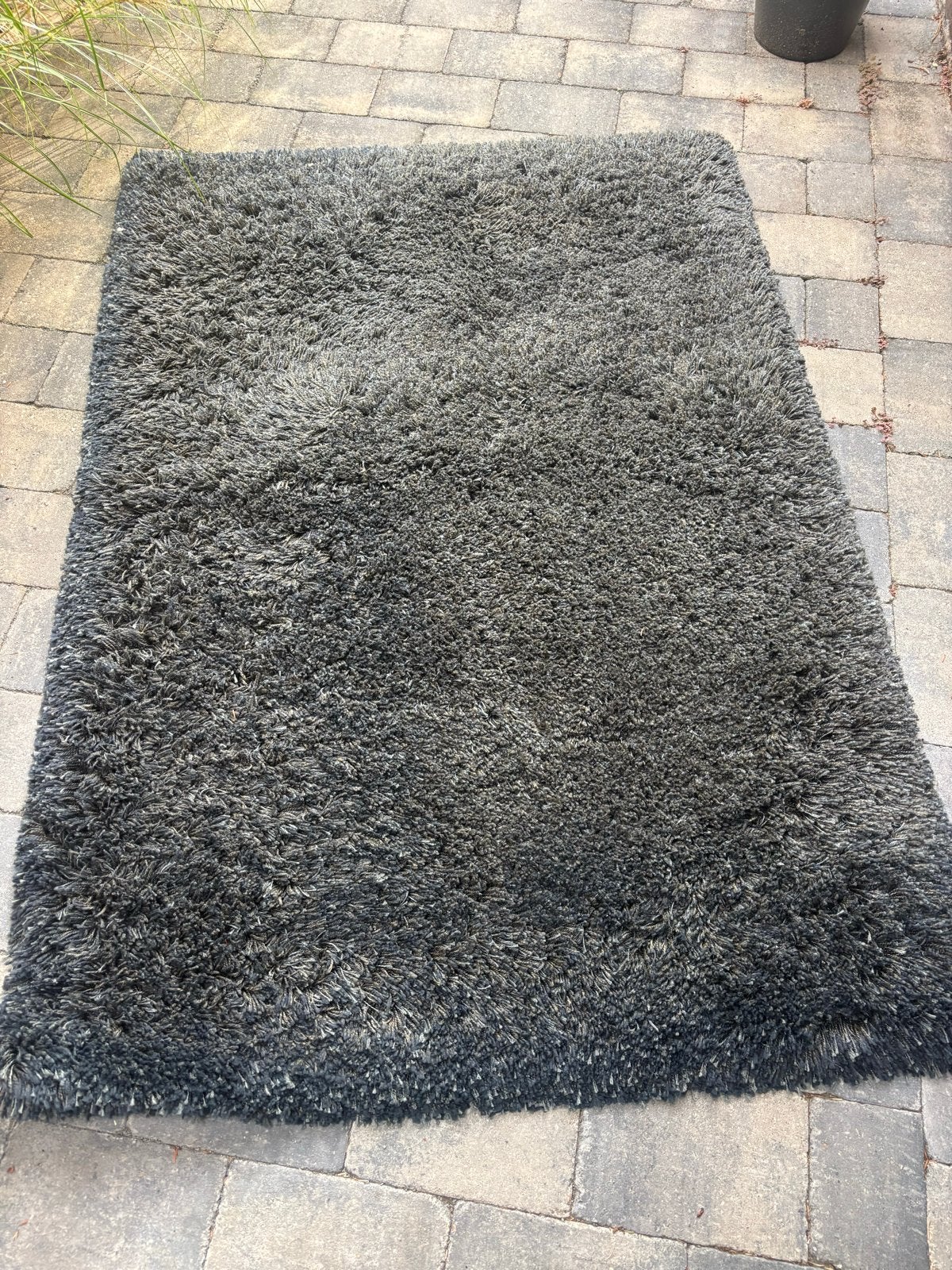 Te koop IKEA GÅSEP hoogpolig vloerkleed - Grijs (133x195 cm), Ophalen, Gebruikt, 100 tot 150 cm, 150 tot 200 cm
