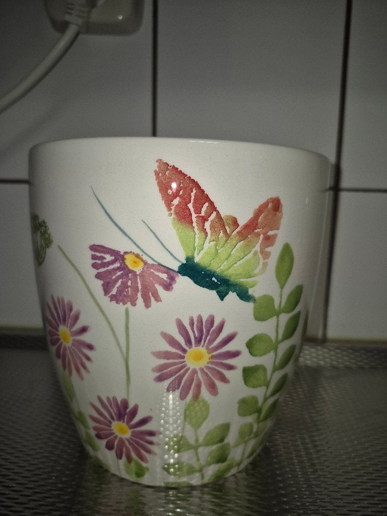 bloempot, Rond, Binnen, Ophalen of Verzenden, Zo goed als nieuw