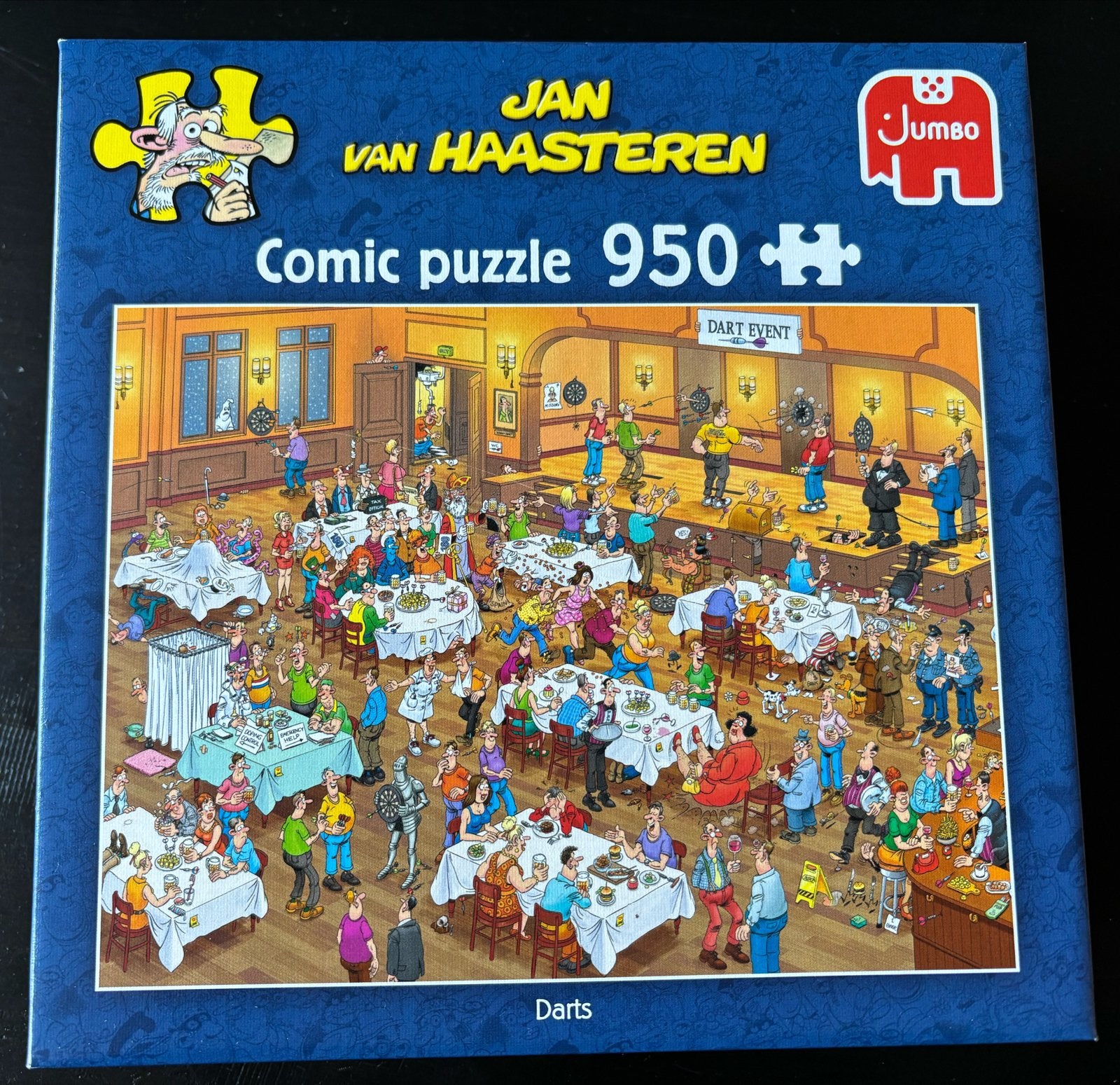 Jan van Haasteren Puzzel - Darts (950 stukjes), Ophalen, 500 t/m 1500 stukjes, Zo goed als nieuw, Legpuzzel