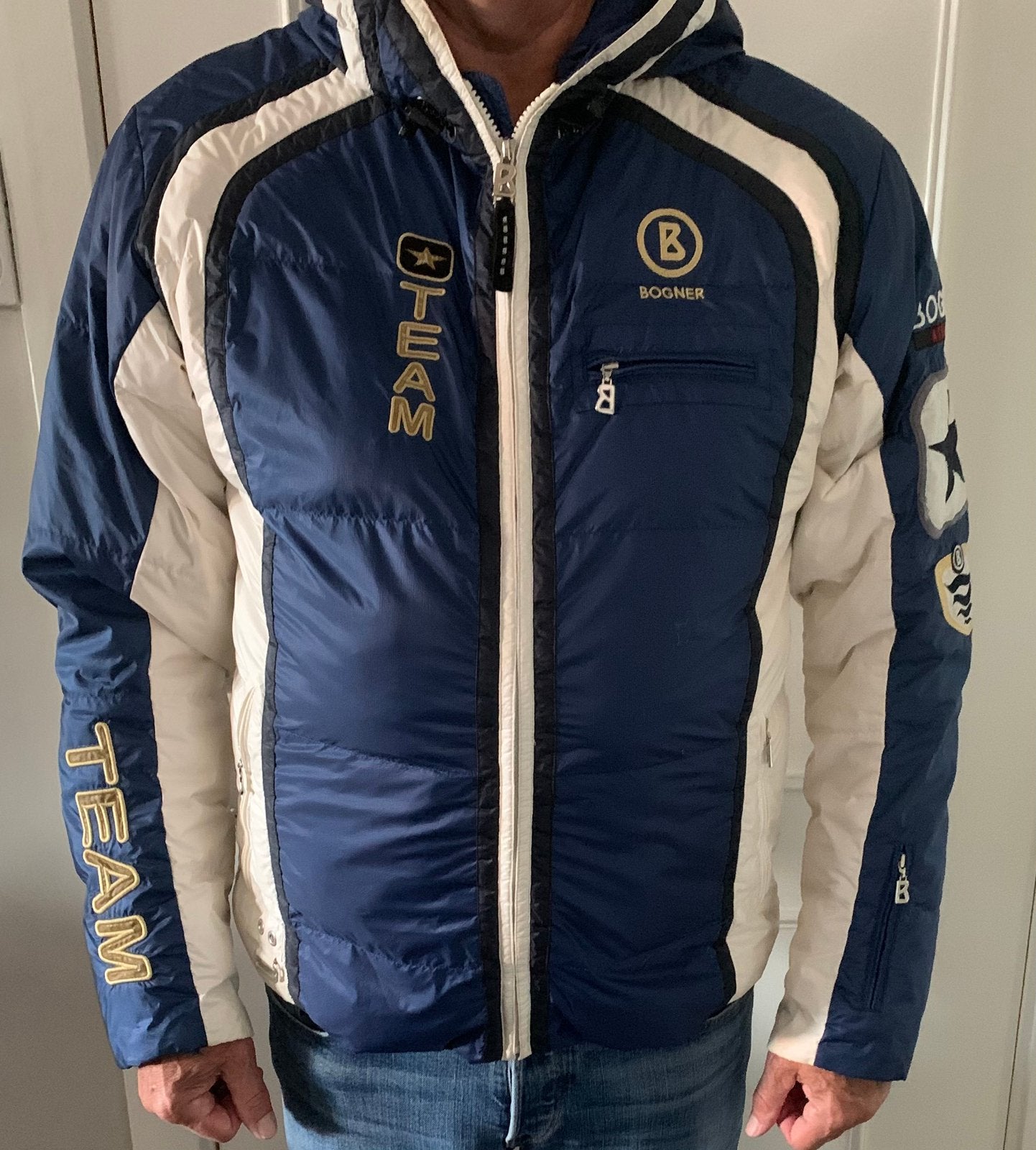 Bogner Team Ski-jas / Heren - Blauw/Wit - Maat 54 / US 44, Ophalen, Gedragen, Maat 52/54 (L), Jack