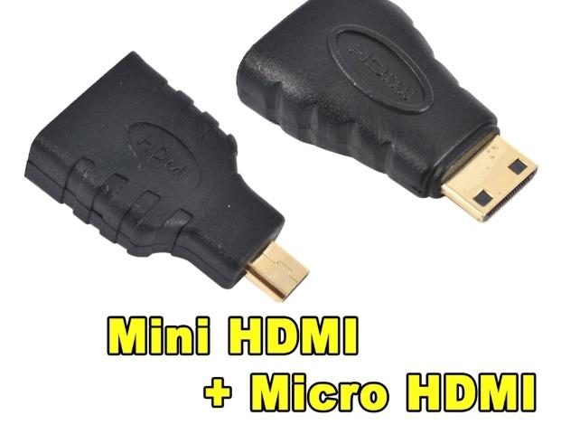 1 set HDMI naar Micro HDMI  en  HDMI naar Mini HDMI adapters, Ophalen of Verzenden, Nieuw, Minder dan 2 meter, HDMI-kabel
