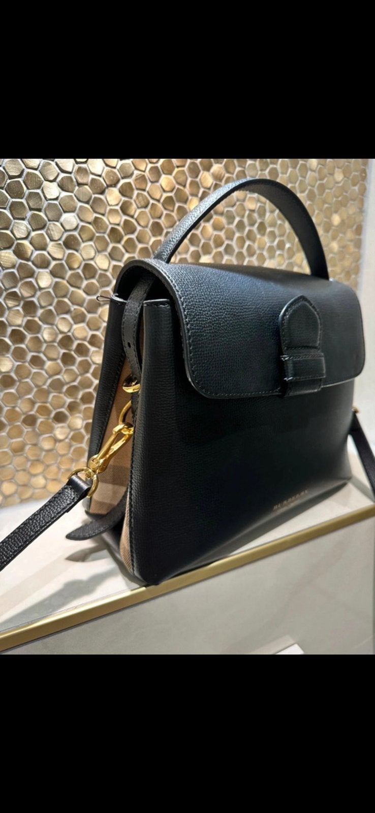 Burberry Banner Tote hand/crossbody bag Size M, Ophalen of Verzenden, Zo goed als nieuw, Zwart, Handtas