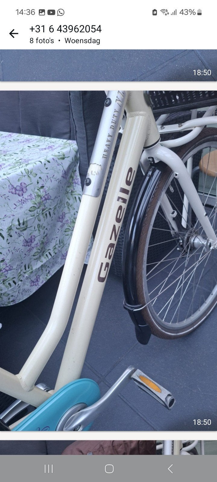 Gazelle damesfiets, Ophalen, 53 tot 56 cm, Versnellingen, Zo goed als nieuw