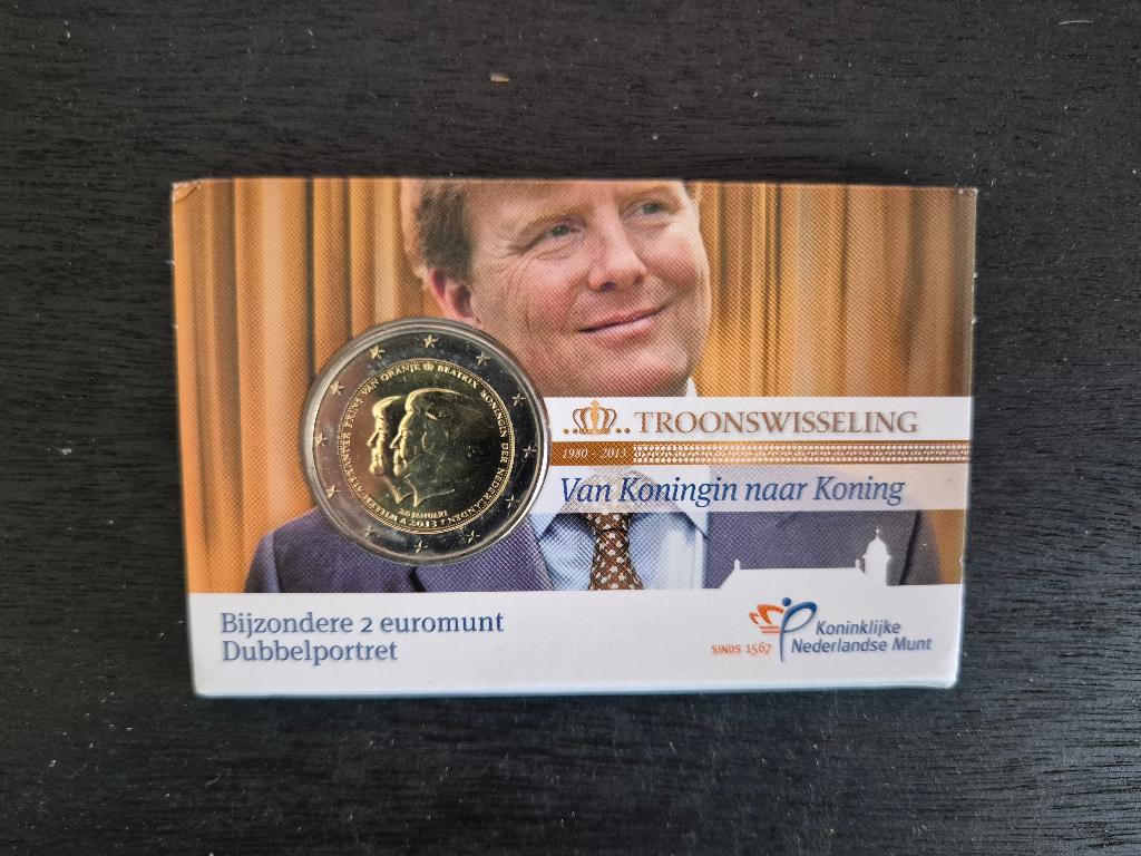 2 euromunt coincard troonwisseling uit 2013, Ophalen of Verzenden, Overige landen, 2 euro, Losse munt