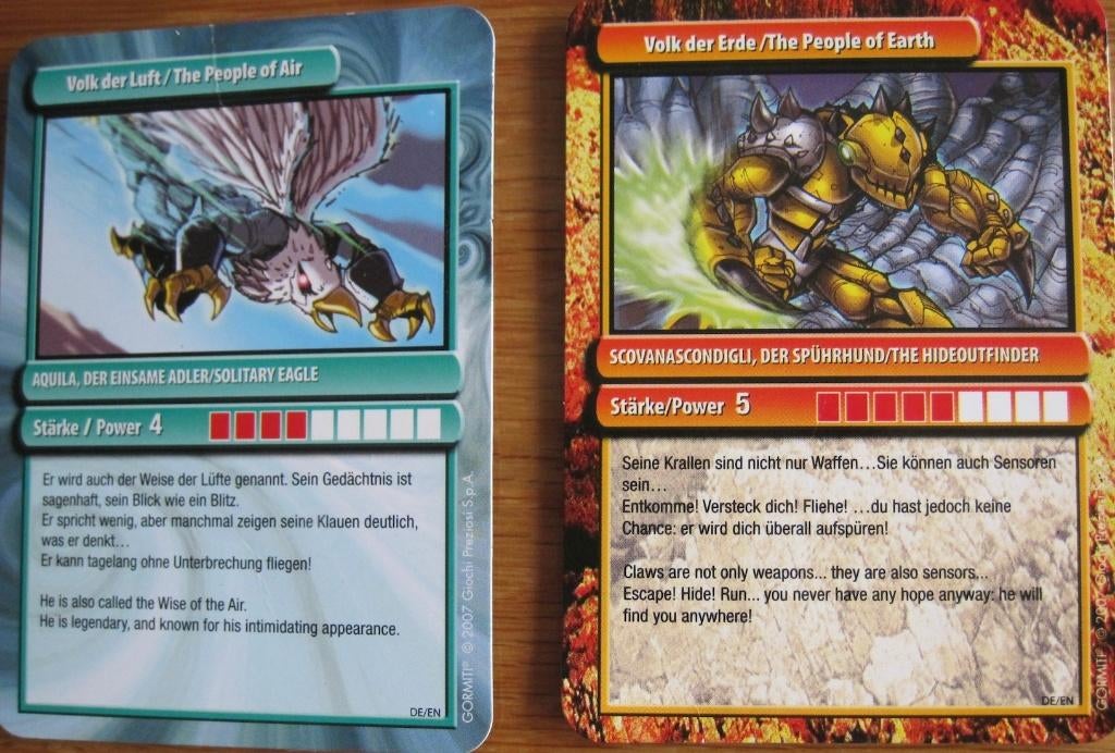 drie Gormiti kaarten - Duits - Engels - 2007, Ophalen of Verzenden, Zo goed als nieuw, Meerdere kaarten