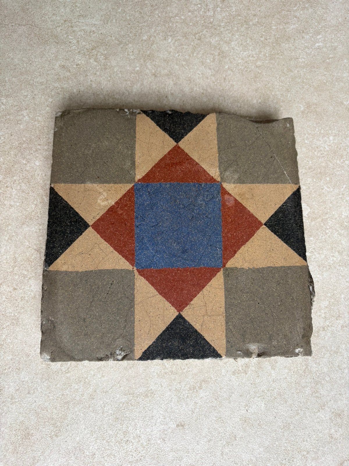 Tegel met motief - 20x20cm, Tuin en Terras, Ophalen, Gebruikt, Keramiek, 5 tot 10 m²