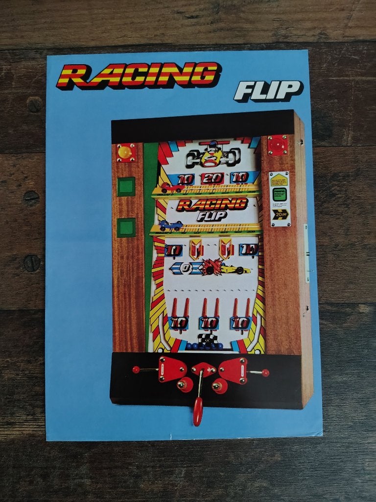 Flyer: Racing Flip (Wand Gokkast), Verzamelen, Verzenden, Gebruikt
