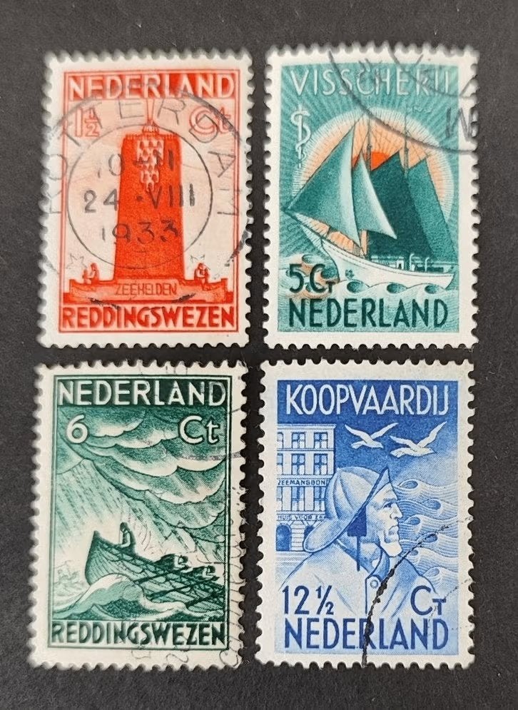 nederland nvph 257 - 260, Postzegels en Munten, Verzenden, T/m 1940, Gestempeld