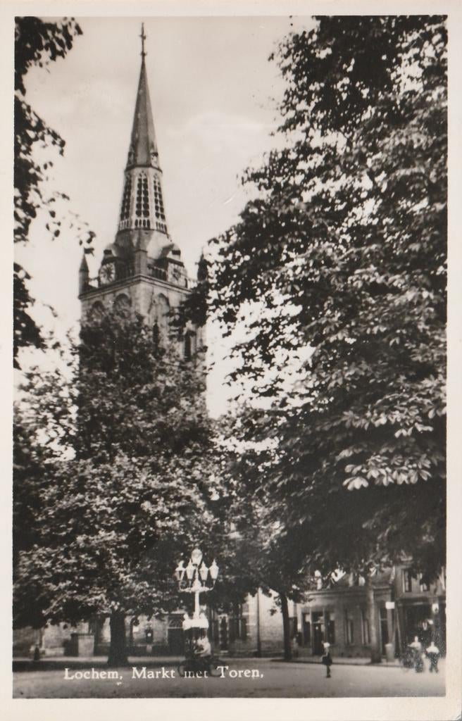 LOCHEM Markt met Toren Kerk, Verzamelen, Ansichtkaarten | Nederland, Ongelopen, Gelderland, 1940 tot 1960, Verzenden