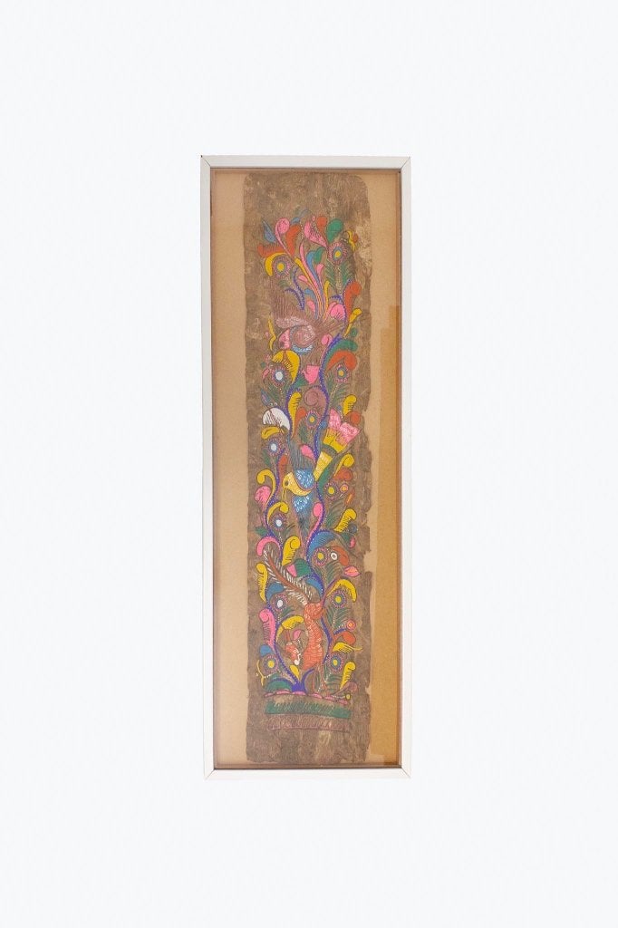 Vintage Mexicaans Amate-bark schilderij op schorspapier, Ophalen, Origineel werk, Dieren, Papier
