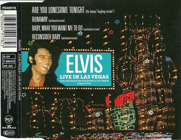 Elvis Presley - Live In Las Vegas (CD Single), Ophalen of Verzenden, Gebruikt, Single, Met bonustracks