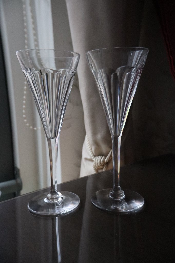Antieke Baccarat/stijl kristallen champagne flutes x 4, Antiek en Kunst, Ophalen of Verzenden