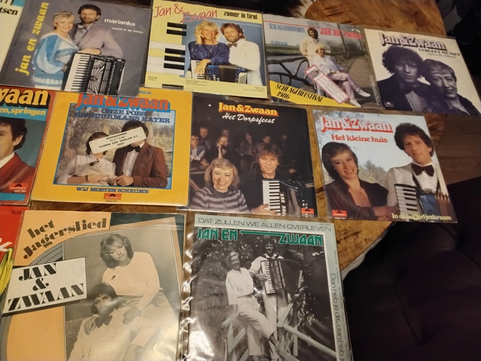 partij verzameling singles vinyl Jan en Zwaan 17 singles, Ophalen of Verzenden, Gebruikt, Overige formaten, Levenslied of Smartlap