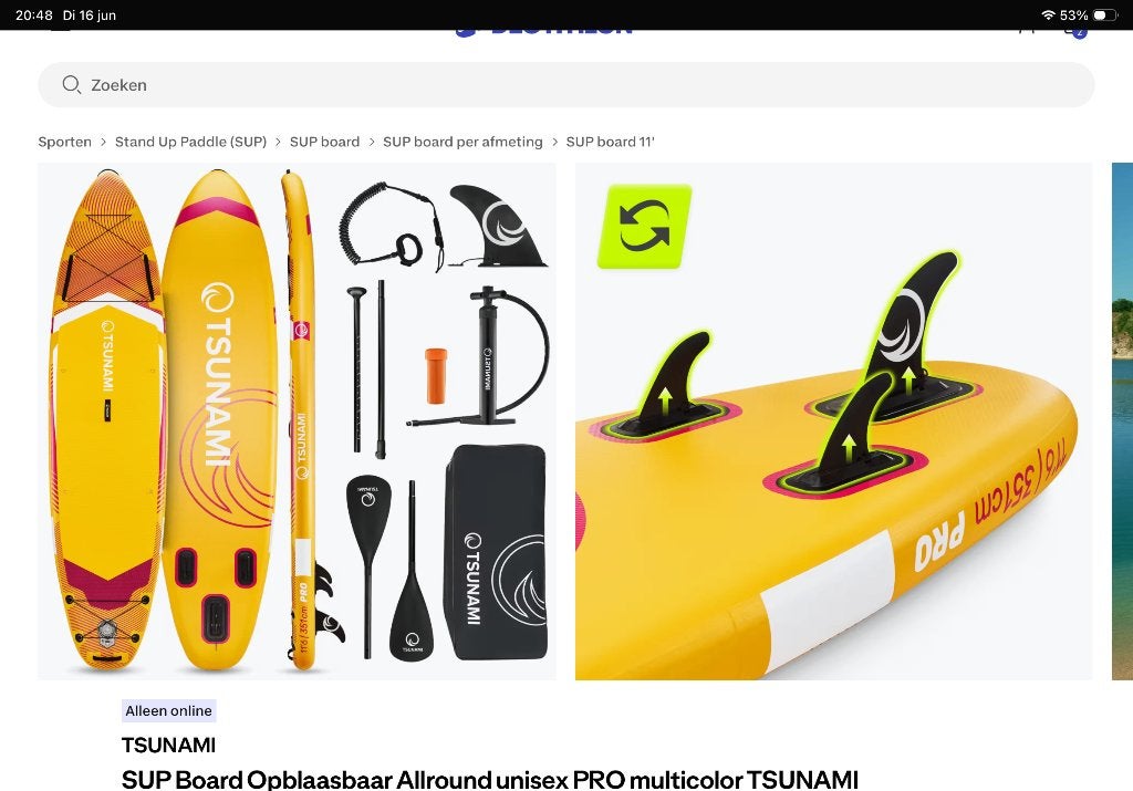 SUP bijna nieuw met lengte 11’6” in complete set, Watersport en Boten, Ophalen of Verzenden, Zo goed als nieuw, SUP-boards