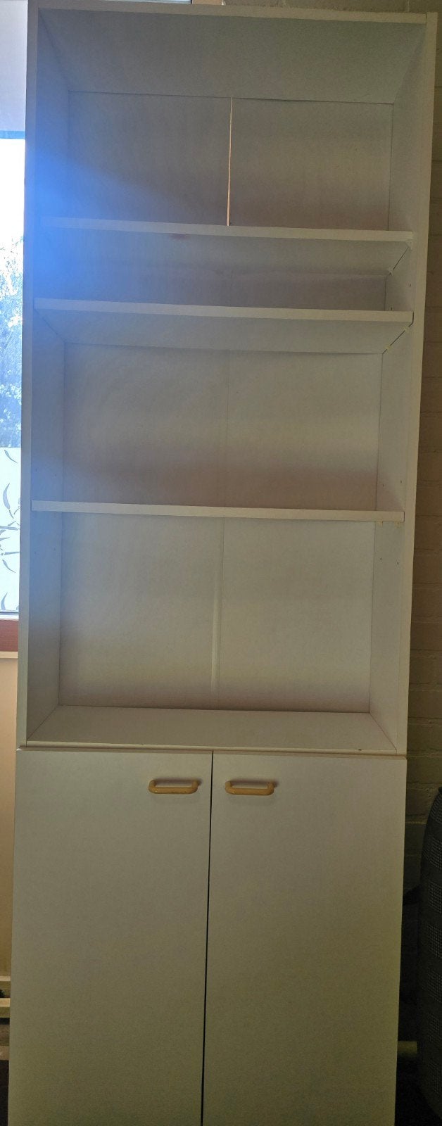 Witte Boekenkast met Opbergruimte, Huis en Inrichting, Ophalen, 50 tot 100 cm, 150 tot 200 cm, 25 tot 50 cm