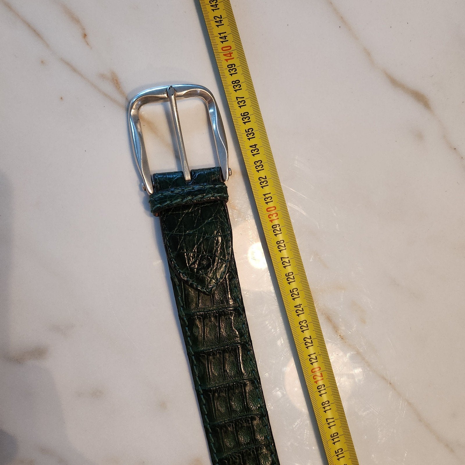 Fausto Colato Milano Groene Krokodillen Leren Ceintuur 138cm, Kleding | Heren, Overige kleuren, Verzenden, Echt leder, Fausto Colato Milano