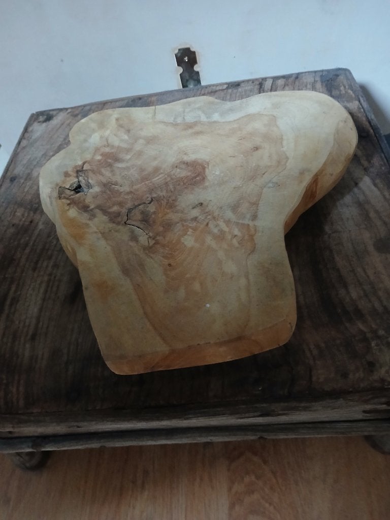 Dienblad uit Indonesië wortelteak op pootjes, Gebruikt, Ophalen of Verzenden, Overige typen, Overige vormen
