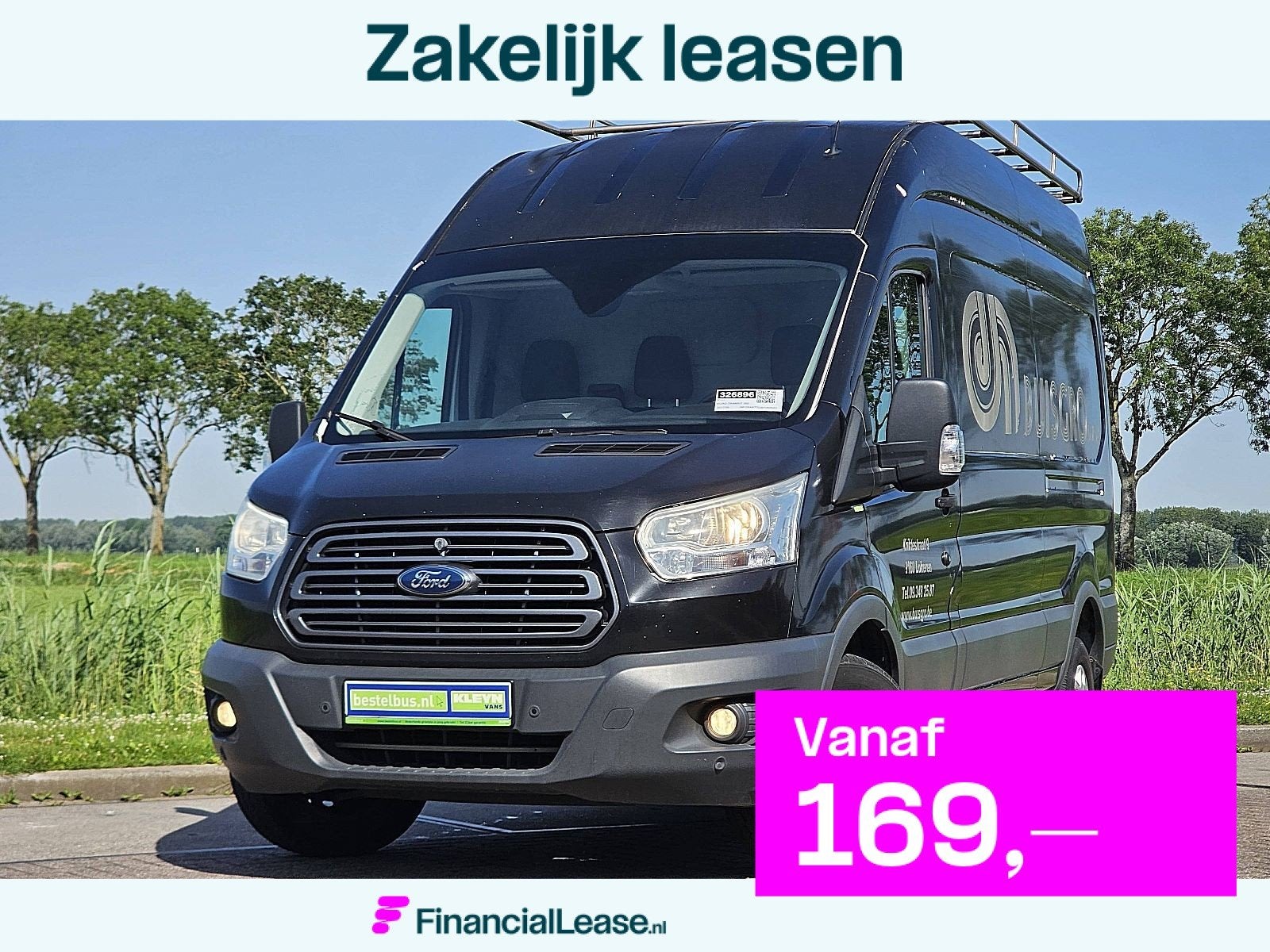 FORD TRANSIT 350 ac 170 pk euro6, Gebruikt, Euro 6, Zwart, Bedrijf