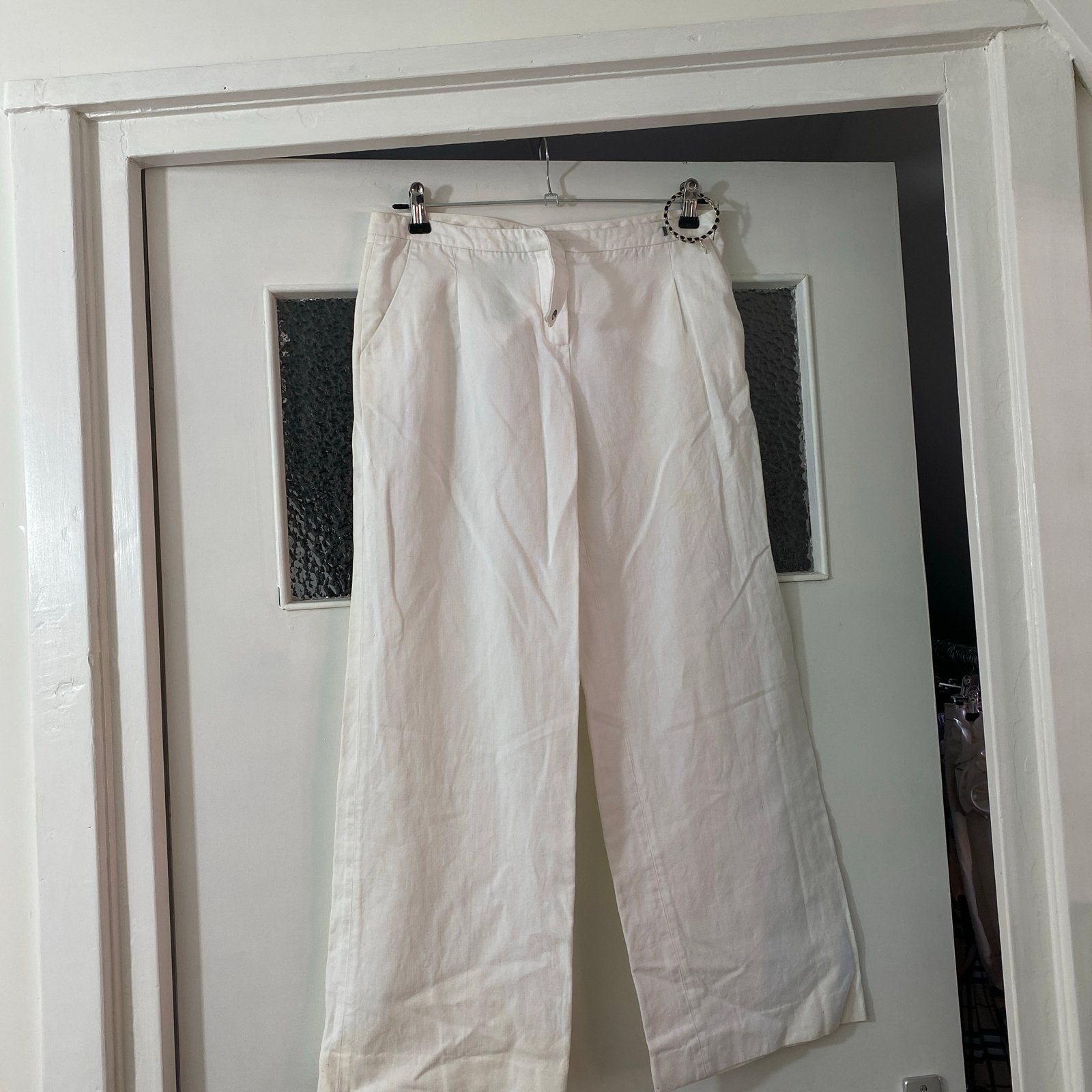 Massimo Dutti witte linnen broek - Maat 38/40 (M), Maat 38/40 (M), Wit, Ophalen of Verzenden, Zo goed als nieuw