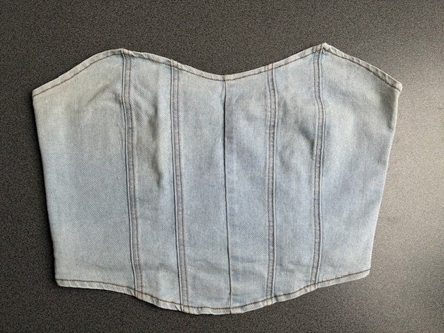 Spijkertop van Laulia, Maat 40, Kleding | Dames, Tops, Zo goed als nieuw, Maat 38/40 (M), Blauw, Zonder mouw, Ophalen of Verzenden