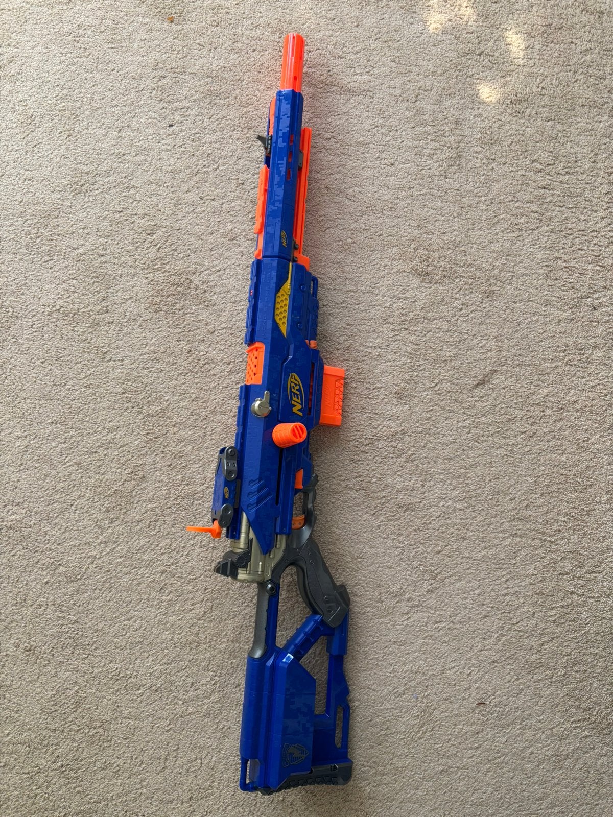 Groot nerf geweer, Ophalen, Gebruikt