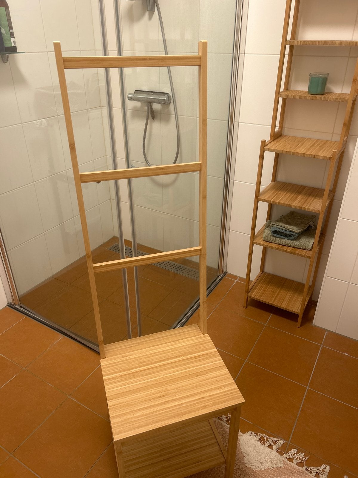 IKEA Bamboe badkamer stoel/handoekrek, Huis en Inrichting, Kasten | Overige, Ophalen, Zo goed als nieuw