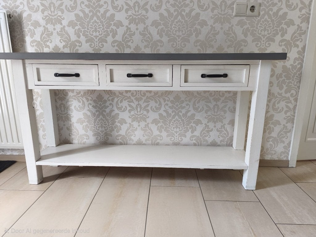 Landelijke sidetable / wandtafel met lades – 145 cm, Ophalen, Gebruikt, 100 tot 150 cm, Landelijk