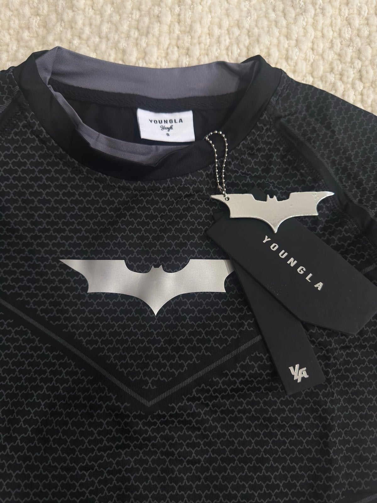 YoungLA x Batman compressie shirt zwart maat S, Fitness, Zwart, Nieuw, Ophalen of Verzenden