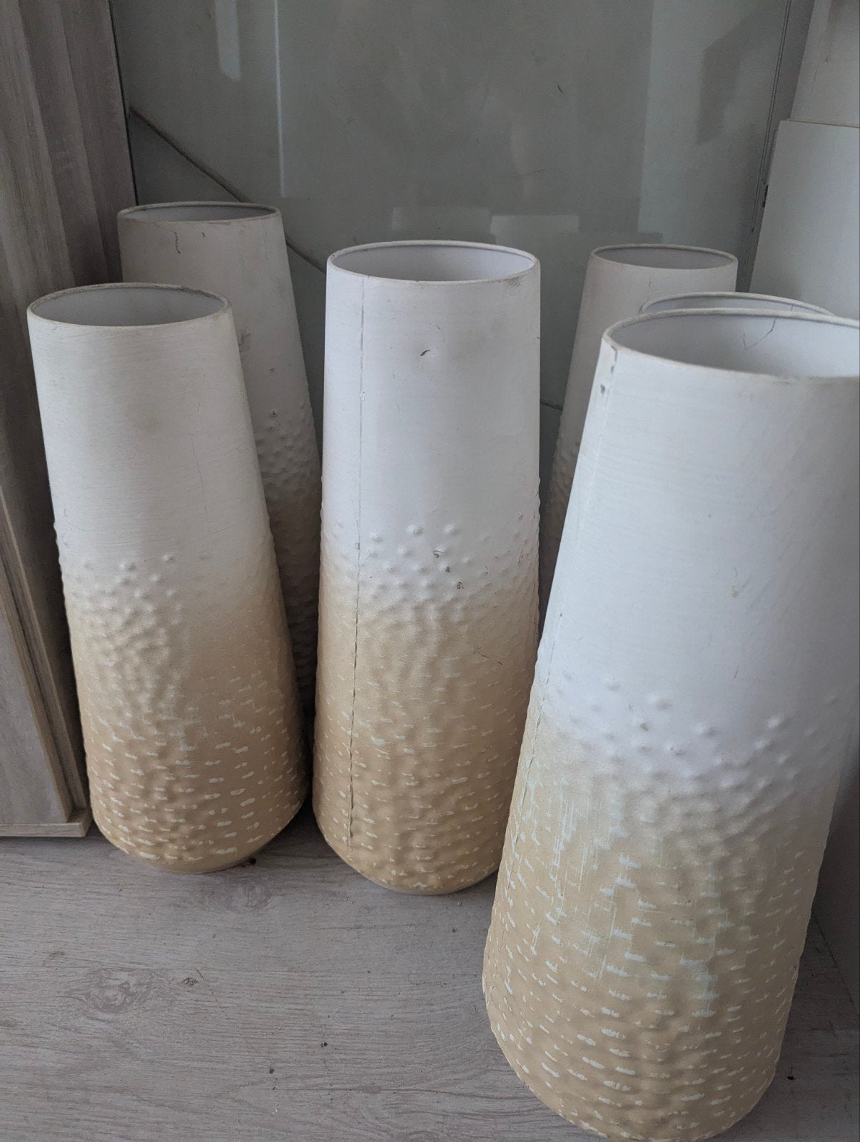 Mooie vaas met structuur - wit/beige, Ophalen, Overige materialen, Wit, Nieuw