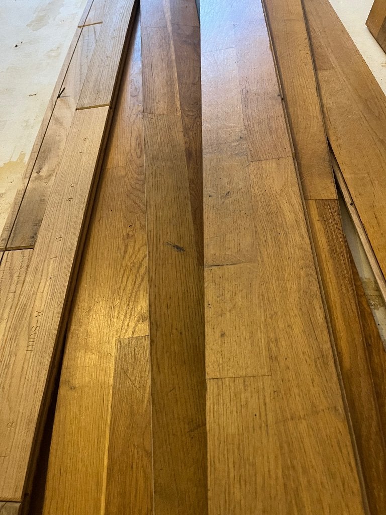 Sloop hout eiken, Doe-het-zelf en Verbouw, Hout en Planken, Ophalen, Gebruikt, Eiken, 200 tot 250 cm