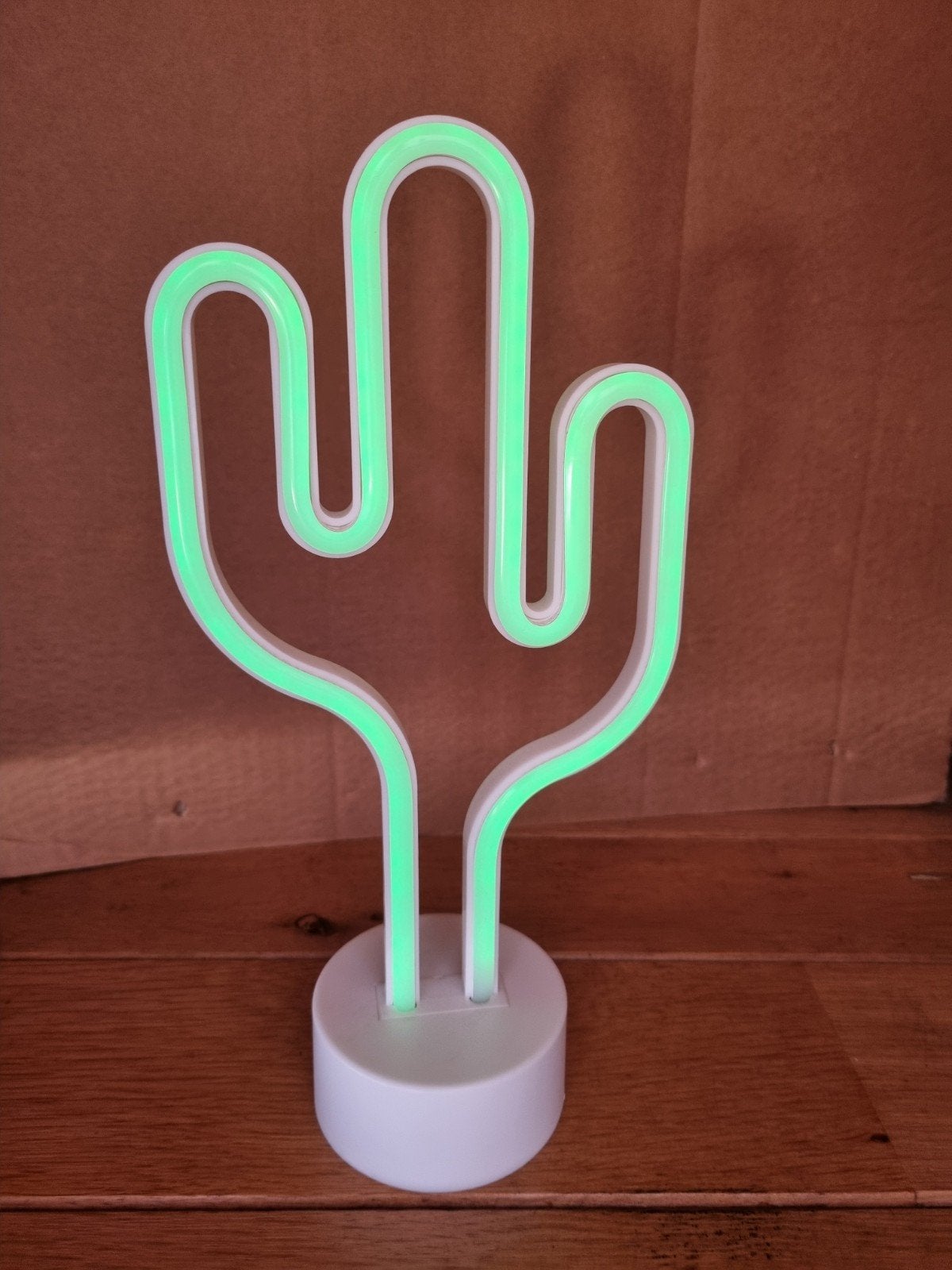 Groene neon cactus lamp, Figuurlamp, Kunststof, Gebruikt, Groen