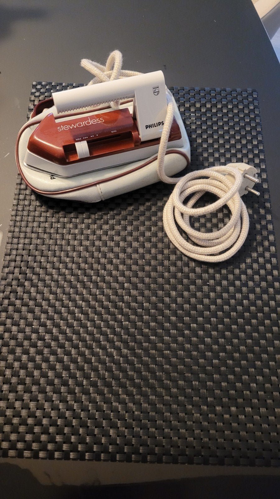 Vintage Philips Stewardess Strijkijzer met etui, Witgoed en Apparatuur, Strijkijzers en Strijkplanken, Ophalen of Verzenden, Gebruikt