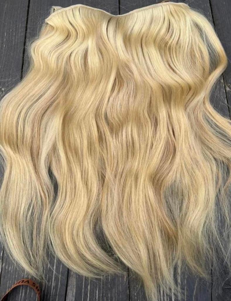 3 banen hairextensions, echt haar., Ophalen of Verzenden, Gebruikt, Pruik of Haarverlenging