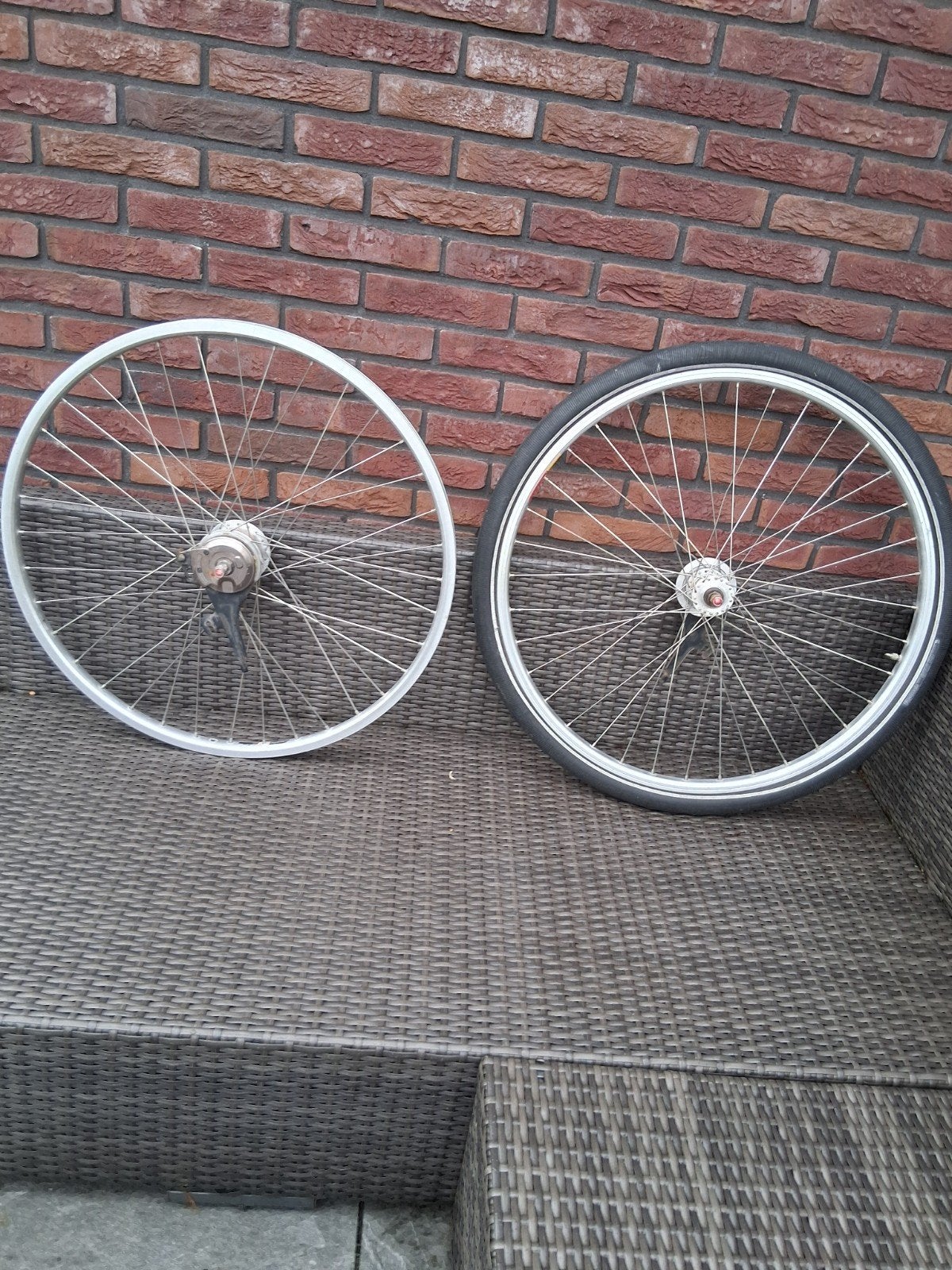 28 inch gazelle bloom voor en achterwiel, Gebruikt, Aluminium, Ophalen, Wiel