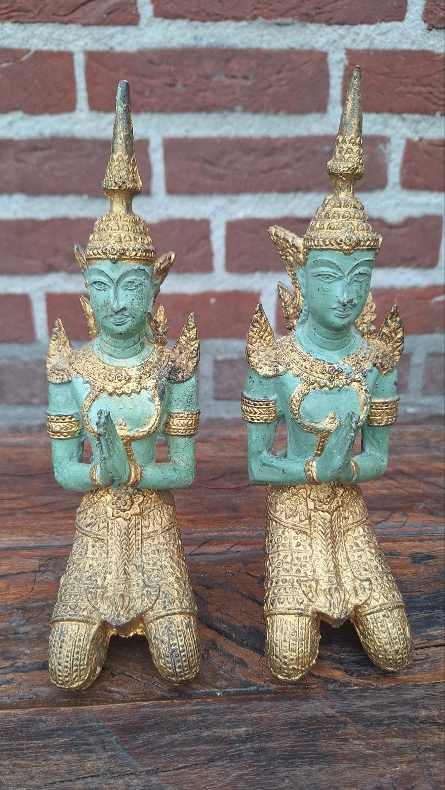Set bronzen thaise tempanom beelden, Ophalen of Verzenden, Zo goed als nieuw