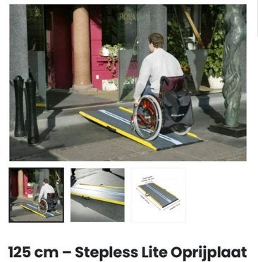 Ik zoek een oprijplaat van Stepless Lite of CareSlope, Diversen, Ophalen of Verzenden, Inklapbaar, Zo goed als nieuw, Elektrische rolstoel