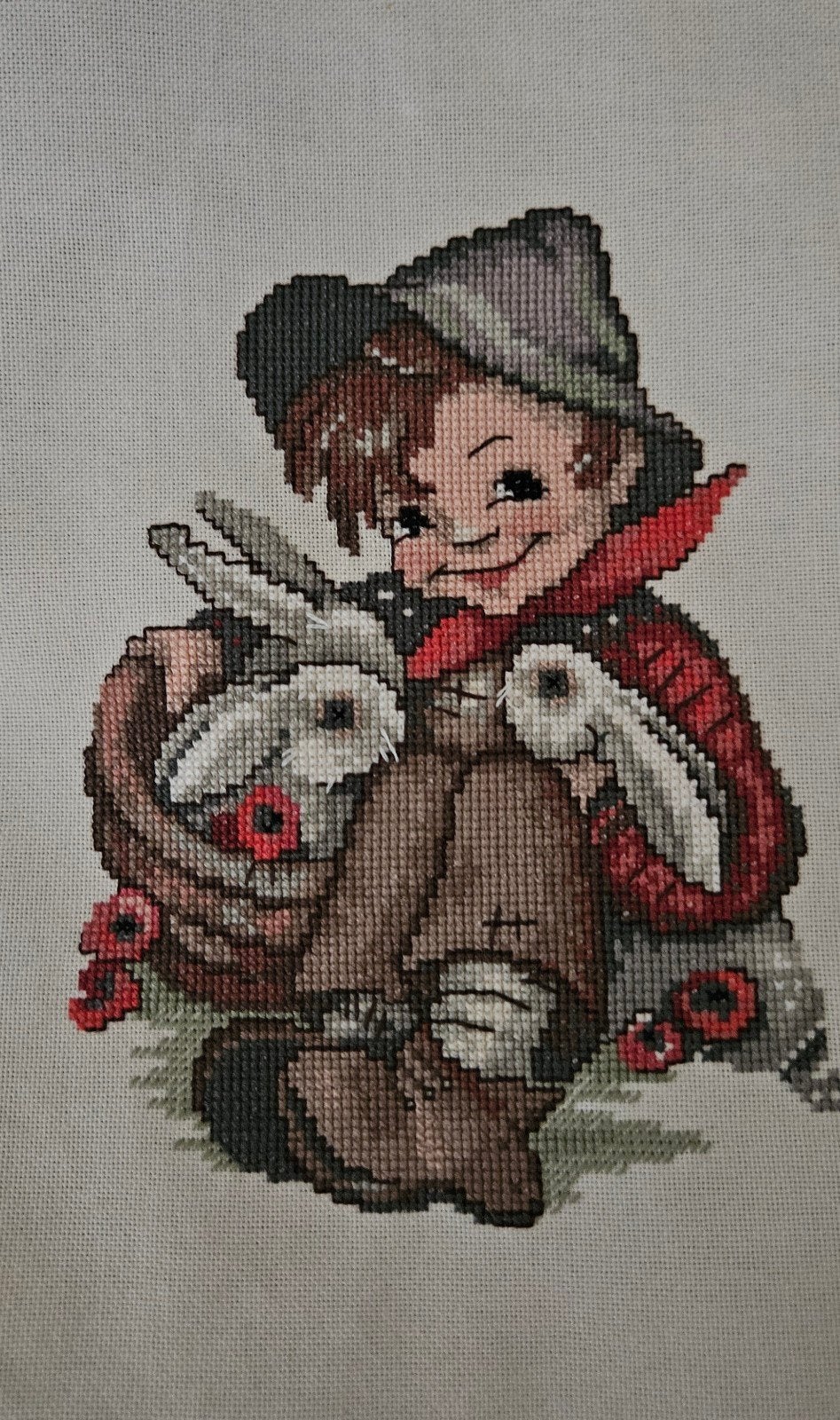 Geborduurde Hummel  afbeeldingen (set van 8), Gebruikt, Textiel, Meerkleurig, Ophalen of Verzenden