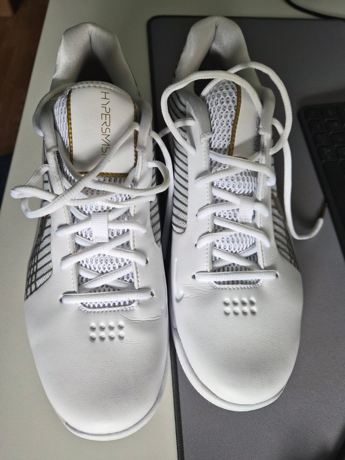 Nike Vapor 12 Hypersmash- Wit/Goud 45,5, Nike, Nieuw, Ophalen of Verzenden, Wit