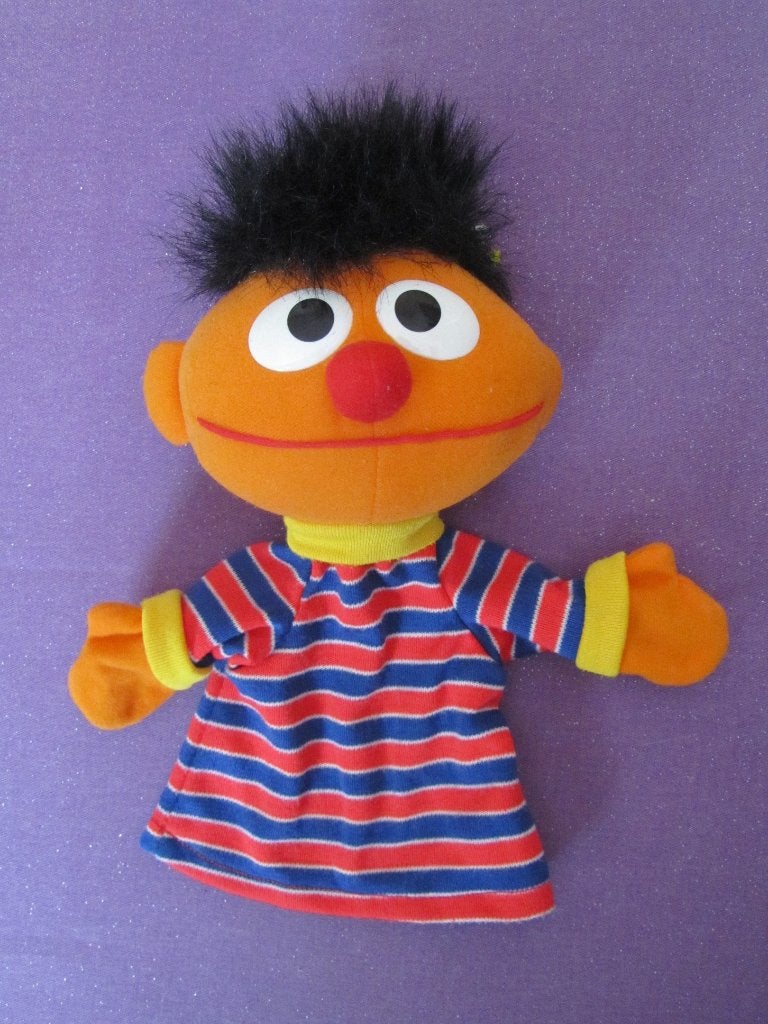 TYCO JIMS HENSON Knuffel HANDPOP ERNIE UIT 1997 **Nieuw**, Overige typen, Nieuw, Ophalen of Verzenden, Met label