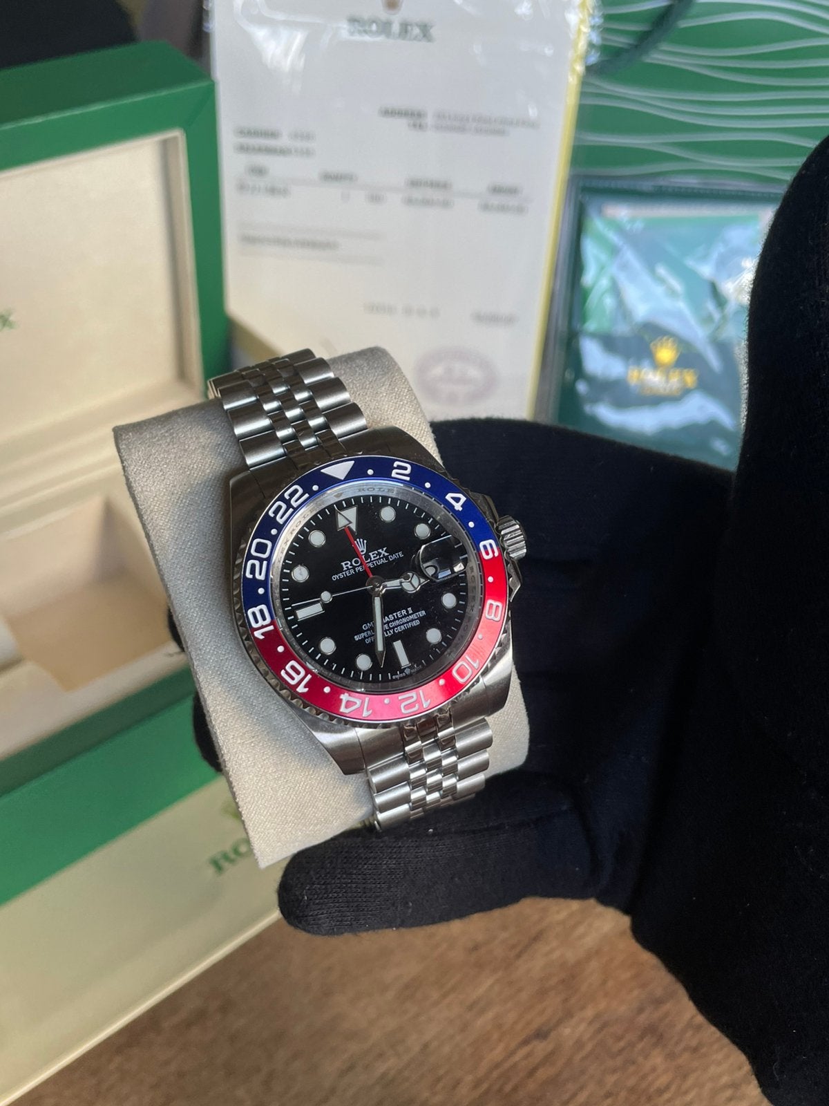 Rolex gmt master 2 (pepsi) Waterdicht, Sieraden, Tassen en Uiterlijk, Ophalen of Verzenden, Zo goed als nieuw, Staal, Rolex