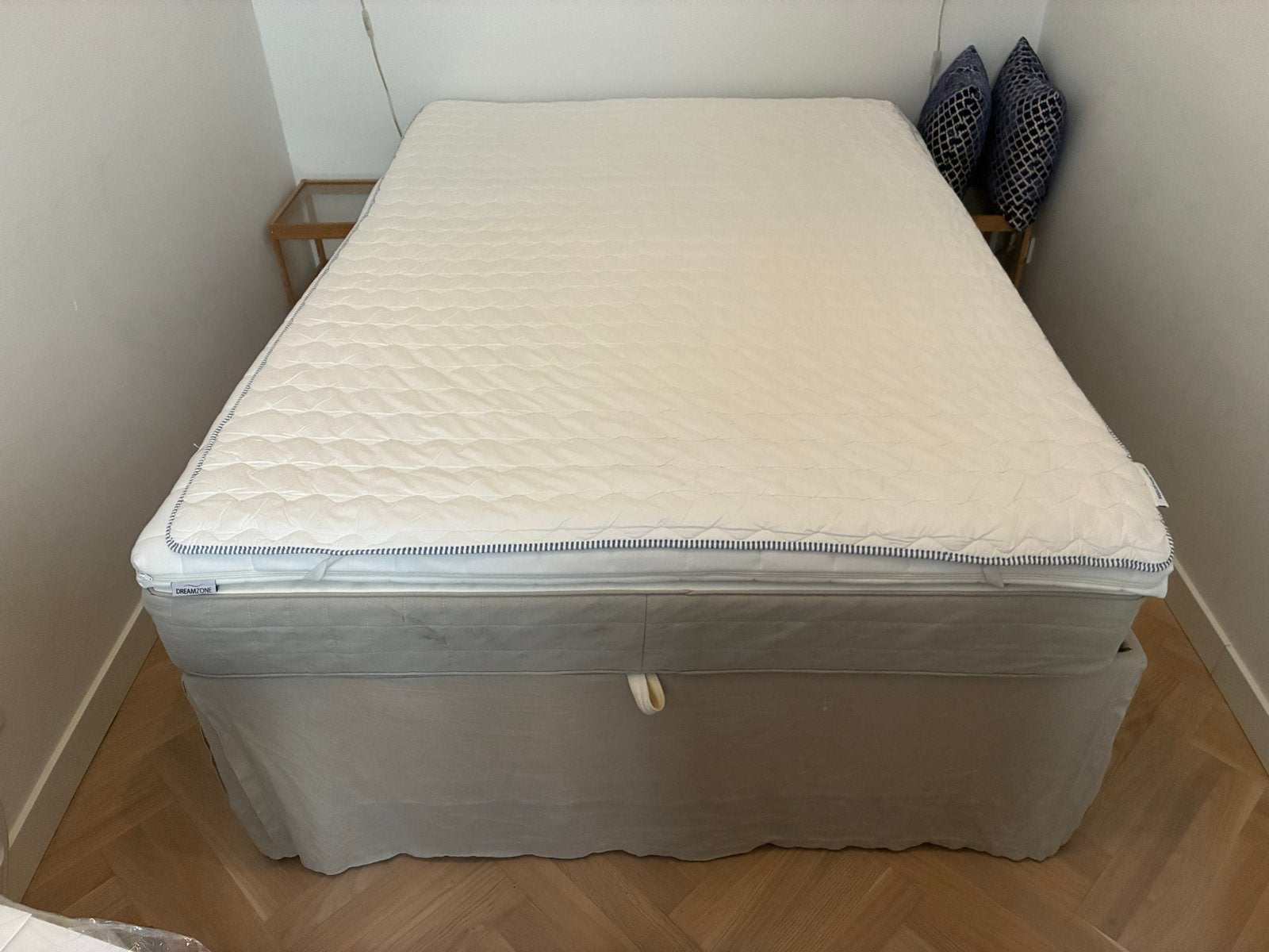 IKEA 140cm bed met opslagruimte inc Hafslo matras en topper, Ophalen, Overige materialen, Gebruikt, Wit