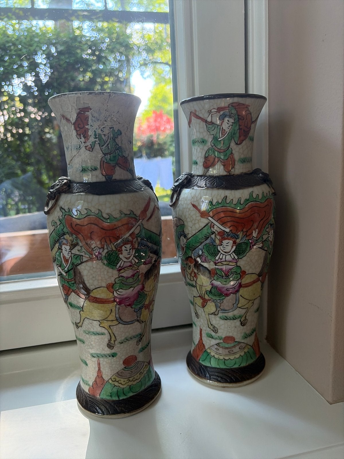 Set van 2 Antieke Chinese Crackle Glaze Vazen, Antiek en Kunst, Ophalen